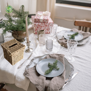 Boîte à mouchoirs en rotin de jonc de mer tissé, boîte de rangement faite à la main, écologique, décoration naturelle pour la maison et la maison, vente en gros du Vietnam - Product Image 3