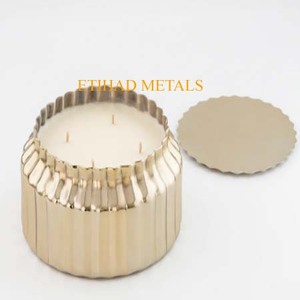 Portavelas decorativo de metal, portavelas con diseño de oro luminoso, velas aromáticas, velas votivas doradas, hechas a mano. - Product Image 1