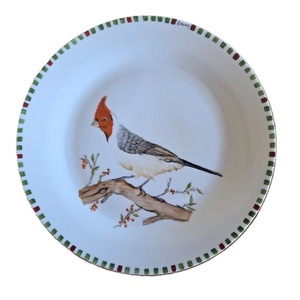 Nouvel arrivage : Plateau en fer émaillé, magnifiquement fait main, pour la décoration intérieure, avec motif d'oiseaux et d'arbres imprimé, design Art Déco - Product Image 6