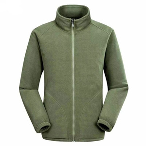Custom Polar Fleece <b>Jacket</b> Men Grey Olive Green Black Stand Collar Full <b>Zip</b> <b>Up</b> Outdoor Thermal Warm Soft Fleece Coat - Product Image 4
