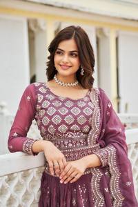 PASTEL PINK Embroidered <b>Lehenga</b> Choli Set With Dupatta Traditional Indian Wedding Wear For <b>Women</b> Floor-Length Loose Fit - Product Image 4