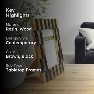 Natural Buffalo Horn Photo <b>Frame</b> Rectangle Tabletop Rustic Vertical Durable <b>Frame</b> - Product Image 5