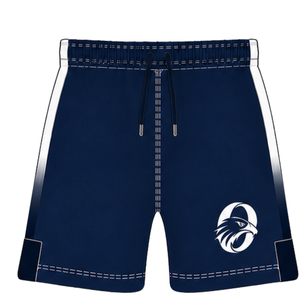 Ensemble de rugby bleu marine et blanc, maillot à manches courtes avec fermeture éclair sur le devant, short assorti, respirant, uniforme de sport pour l'entraînement en équipe - Product Image 5