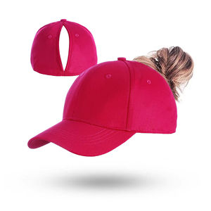 Pink Ponytail <b>Baseball</b> <b>Cap</b> Adjustable Breathable Cotton Women's Casual Hat Spring Summer Adult Fit - Product Image 1