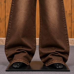 Pantalones Anchos y Holgados para Hombre, Cintura Alta, Corte Holgado, Talla Grande, Lavado Enzimático, Estilo Casual Moderno - Product Image 6