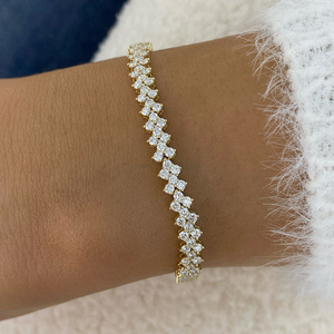 กำไลเพชรแท้เพาะเลี้ยงในห้องปฏิบัติการ ทอง 10K 14K 18K ได้รับการรับรองจาก IGI เครื่องประดับที่ได้รับการรับรองมาตรฐาน ทองคำสีเหลือง สีโรสโกลด์ สีขาว ของขวัญสุดหรู - Product Image 3