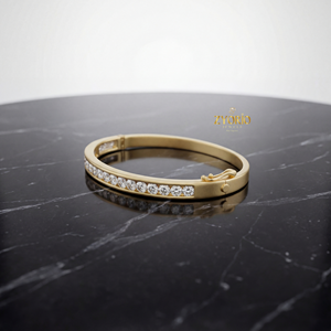 Gold Classic Elegant Lab Grown Diamond <b>Silver</b> Plated <b>Bangle</b> <b>Bracelet</b> Luxury Sparkling Wedding Anniversary Party Gift Jewelry for - Product Image 4