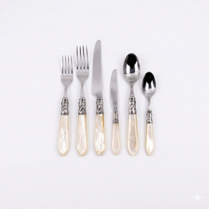 Ensemble de couverts en nacre, style bistrot français de luxe, manche en acrylique, pour mariage élégant et vaisselle d'hôtel - Product Image 1