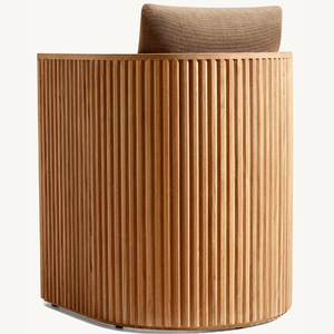 Sillón de madera de teca ecológico con un estilo moderno y sencillo, adecuado para uso duradero en exteriores. - Product Image 5