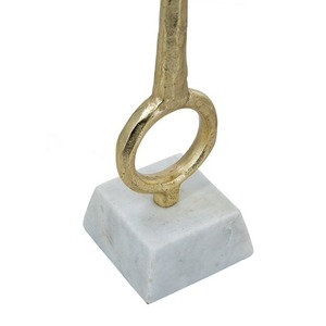 <b>Candlestick</b> <b>Holder</b> Set of 3 with Marble Base <b>Gold</b> Finish Home Decoration Durable Metal Design - Product Image 2