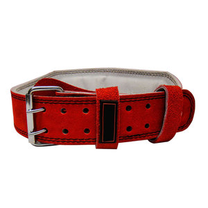 Cinturón de Piel Rojo para Levantamiento de Pesas, Hebilla Ajustable, Soporte Lumbar para Entrenamiento de Fuerza, Unisex, para Gimnasio - Product Image 4