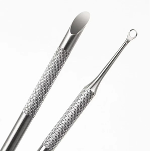 Double ended Stainless Steel Cuticle Pusher Circle Beveled Head <b>Nail</b> Remover Anti‑Slip Grip for Manicure 14cm <b>Nail</b> <b>Tool</b> - Product Image 4