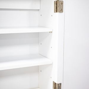 Armadietto da Bagno a 2 Ante con 2 Ripiani Regolabili, 3 Contenitori Stile Natalizio, Armadietto Prefabbricato per Medicinali con Specchio - Product Image 3