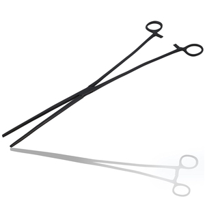 Pince de pêche extra longue noire mate en acier inoxydable à mâchoires droites, pince hémostatique à verrouillage pour l'extraction profonde des hameçons, équipement de pêche - Product Image 1