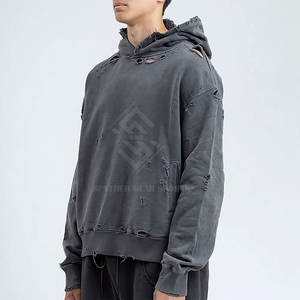 Sudaderas con Capucha de Invierno, Mezcla de Algodón de la Mejor Calidad, Diseño Desgastado, Transpirables, Ecológicas, Talla Personalizada para Hombre, MOQ Bajo - Product Image 4