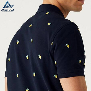 Polo Personalizado con Estampado de Frutas para Hombre, Camisa Ligera de Cuello Alto en Azul Marino Oscuro, Manga Corta, Ropa para Vacaciones de Verano - Product Image 5