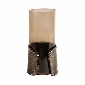 Support à bougie artisanal moderne en métal fin à motif de paon, décoration artistique pour la maison, style vertical minimaliste, bougies de Noël en bois - Product Image 1