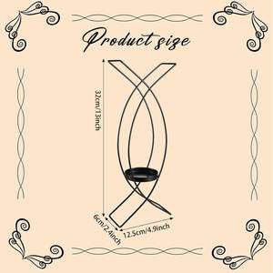 Appliques murales décoratives en fer forgé pour bougies, style moderne, à deux supports, pour cheminée, cuisine, salle à manger - Product Image 4