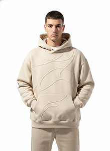Wholesale <b>Men</b> Oversized Blank Plain Hoodies No String Custom Patchwork Vintage Hoodie - Product Image 5