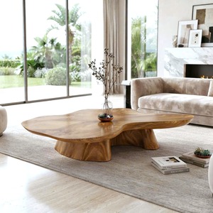 Wabi-sabistyle Solid-wood Tea <b>Table</b> Natural-edge Low <b>Table</b> Irregular-shaped Log-style Artistic Guesthouse Designer <b>Coffee</b> <b>Tables</b> - Product Image 1