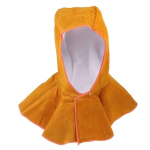 Cagoule de soudage en cuir de vachette pleine fleur de qualité supérieure, protection ignifuge, résistance à la chaleur 500°C-1000°C - Product Image 1