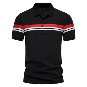 Polo à manches courtes de haute qualité avec imprimé abstrait, coupe ajustée, décontracté, tricoté, respirant - Product Image 3