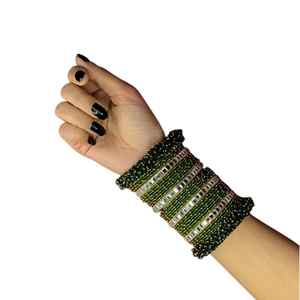 Latest Collection Handmade <b>Women</b> Bridal Churiyan <b>Bangles</b> with Pearl Trendy Style Customizable Colors & Sizes Available - Product Image 1