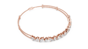 ZAWO HOUSE <b>Rose</b> <b>Gold</b> Diamond Bracelet Pear Cut Moissanite VVS1 Diamonds GIA Certified Wedding Jewelry Women's Classic Style - Product Image 3