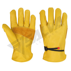Gants de travail de sécurité industriels très demandés, protection des mains, en cuir de mouton, gants de jardinage jaunes en peau de mouton pour conducteur - Product Image 1