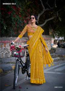 ผู้ผลิตผ้าส่าหรีพิมพ์ลายคุณภาพเยี่ยม สวยงาม โดดเด่น พร้อมเสื้อปักลายดอกไม้สีสันสดใส จากอินเดีย - Product Image 6