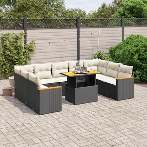 Ensemble de canapés de jardin blanc crème et noir - Product Image 1