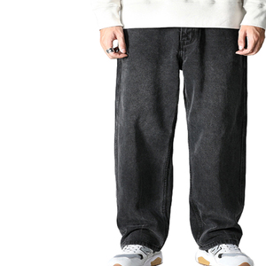 Jeans de Mezclilla de Algodón para Hombre, Corte Recto, Ajuste Holgado, Cintura Media, Color Sólido, Estilo Casual para Otoño - Product Image 3