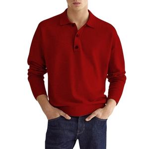 New Men's <b>Fall</b> Long-Sleeved Polo <b>Shirt</b> V-neck Button Casual Tops Loose Comfortable <b>T</b>-<b>shirt</b> 2025 - Product Image 1