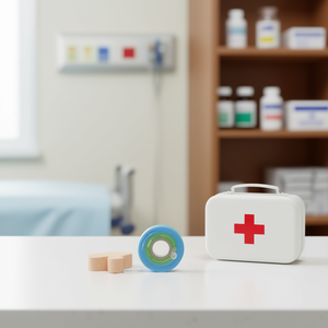 Cinta de gasa ILAN de 0.6 cm x 35 yardas, color azul claro, vendaje de grado médico para primeros auxilios - Product Image 3