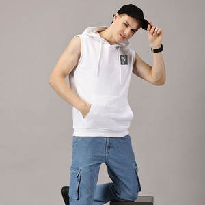 Camiseta sin Mangas con Capucha para Hombre, 100% Algodón, Forro Polar, Secado Rápido, Ligera, Estilo Informal para Entrenamiento de Invierno y Fisicoculturismo - Product Image 3