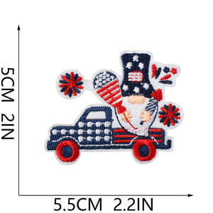 Patch brodé thermocollant, motif drapeau américain feux d'artifice, 5,2 cm, forme irrégulière, applique en tissu pour accessoires vestimentaires - Product Image 3