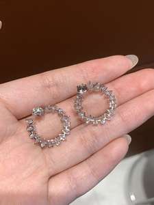 Pendientes de Diamantes de Lujo con Certificación IGI, Color D E F, Claridad VVS VS, Oro, Oro Rosa, Oro Blanco, Plata, para Mujer, para Fiestas - Product Image 2