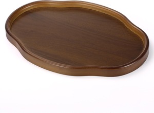 Bandeja de Servir Rectangular Decorativa de Madera con Borde Elevado y Diseño Floral para Frutas, Postres y Aperitivos, Ideal para Ramadán y Bodas - Product Image 2