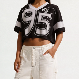 Jersey Corto de Fútbol Americano para Mujer de Alta Calidad, Impresión por Sublimación, Cuello en V, Manga Corta, Estilo Urbano, Servicio OEM - Product Image 1