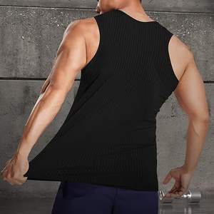 Camisetas sin mangas casuales de algodón elástico acanalado para hombre, talla grande, ajuste muscular, tejido de punto para verano - Product Image 3