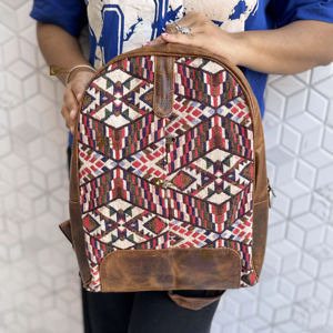 Nueva Llegada, Mochila de Cuero Auténtico Hecha a Mano, Mochila de Cuero Jacquard, Mochila Multiusos, Producto al por Mayor - Product Image 1