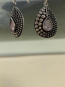 pink Rose quartz <b>Earring</b> <b>Top</b> Quality Wholesale Price Gemstone Latest Handmade Design Silver Birthstone May Latest Design - Product Image 1