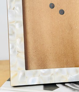 Cadre photo rectangulaire éco-responsable fait main avec incrustation de nacre, option personnalisée, décoration de table, orientation - Product Image 5