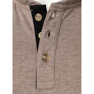 Camisetas Henley de manga corta para hombre, camisetas informales de algodón de verano con cremallera de botones para uso diario - Product Image 5