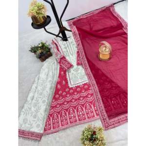 Conjuntos de ropa de fiesta de diseñador para mujer Top elegante-Plazzo y Dupatta - Product Image 1
