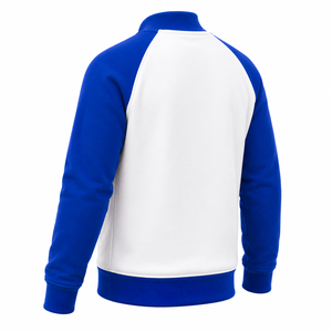 High Quality Men's Winter Contrast Color <b>Baseball</b> <b>Bomber</b> <b>Jacket</b> Ribbed Trim OEM Casual Streetwear Fleece Outerwear Custom Logo - Product Image 6