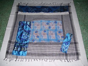 Écharpe longue pour femme à imprimé ethnique avec motif à carreaux, en polyester et coton léger, pour un usage quotidien en toutes saisons - Product Image 3
