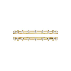 Bracelet Kada fin en or 18 carats avec diamants de laboratoire Aarinya, design moderne, rond brillant segmenté, serti de diamants ronds - Product Image 1