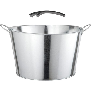 Seau à glace en acier inoxydable de conception standard, finition argentée, avec poignée en cuir, pour bars et fêtes, idéal pour refroidir le champagne et la bière - Product Image 6