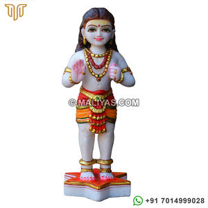 Ídolo de Murugan de Mármol Blanco para Adoración |   Murti de Mármol Premium de Lord Kartikeya para el Hogar y el Templo – MALIYAS - Product Image 1
